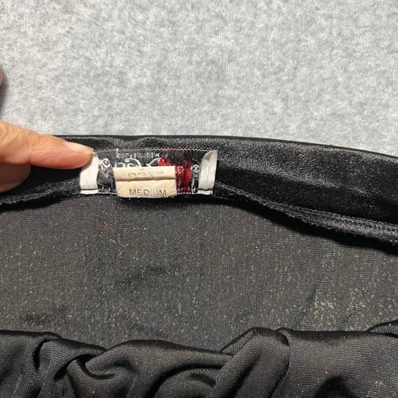 Self Esteem Black Whimsigoth y2k Floral Velvet Burnout Strapless Tube Top Medium - Picture 5 of 7